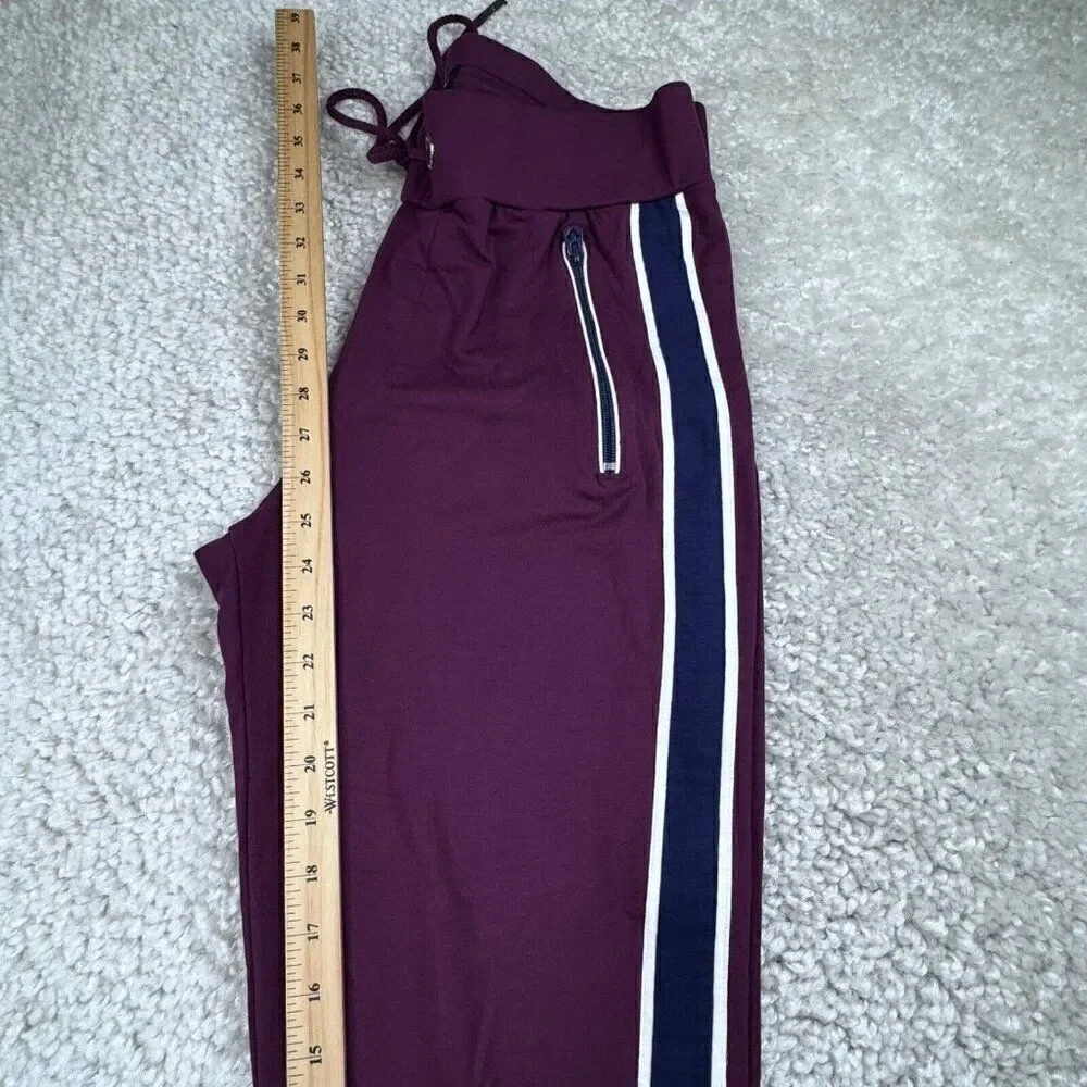 True Religion Contrast Stripe Lounge Pants Purple Maroon